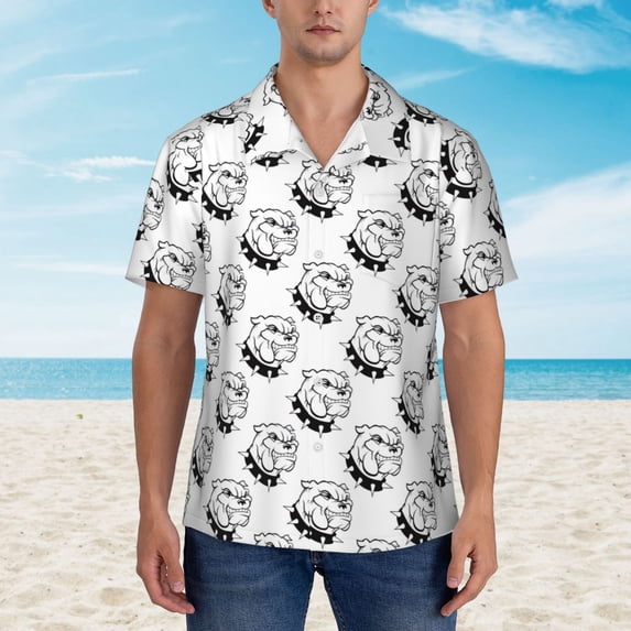 Xecao Cool Dog print Hawaiian shirt - a stylish short-sleeve button-down for men, perfect for casual beach and tropical outings.