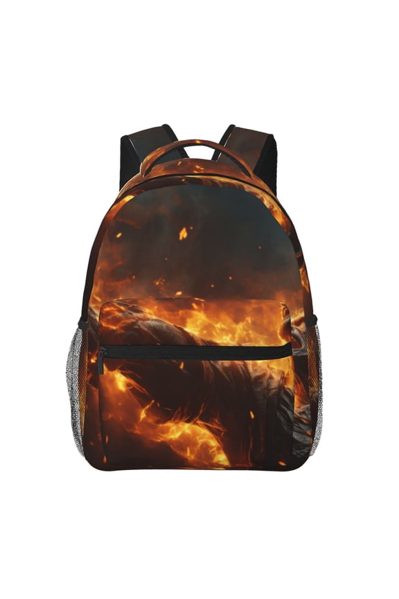 Cool Fire Man Backpack, a stylish and functional choice for both men and women, is the perfect basic bookbag for college, work, or travel