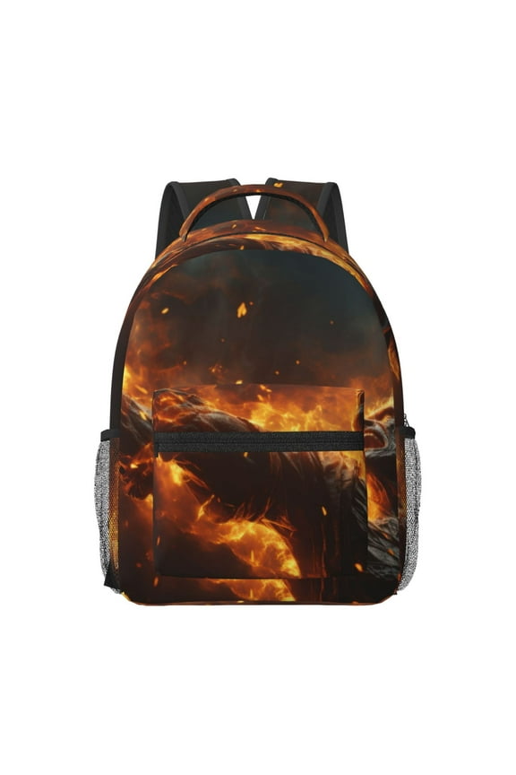 Cool Fire Man Travel Backpack: A spacious, stylish computer backpack ideal for men and women, perfect for college, school, or daily travels