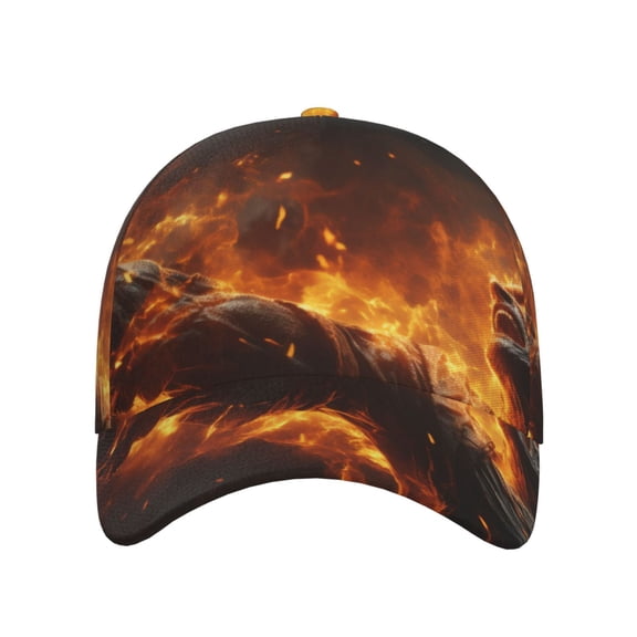Xecao Cool Fire Man for Baseball Cap: Unisex, crafted from classic polyester twill fabric, featuring a soft unconstructed design