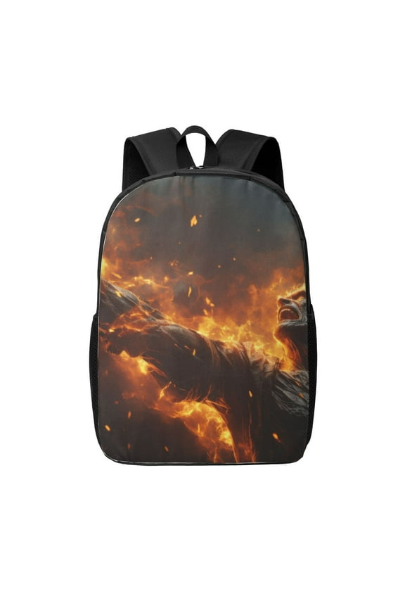 Cool Fire Man print Travel Backpack, Large Computer Backpack for Men Women, College School Rucksack Book Bag