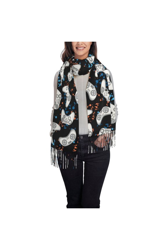 Game Pattern Womens Winter Scarf Fall Scarf Oversized Large Scarf for Women Warm Shawl Wrap