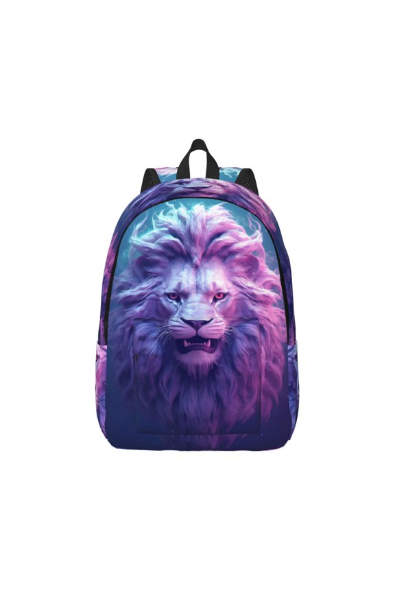 Cool Lion Head for Canvas College Laptop Backpack, Durable Rucksack Travel Notebook Bag School Backpack Book Bag for Men Women