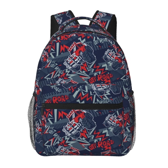 Xecao Cool Red Off-Road Vehicle Backpack, a stylish and functional choice for both men and women, is the perfect basic bookbag for college, work, or travel