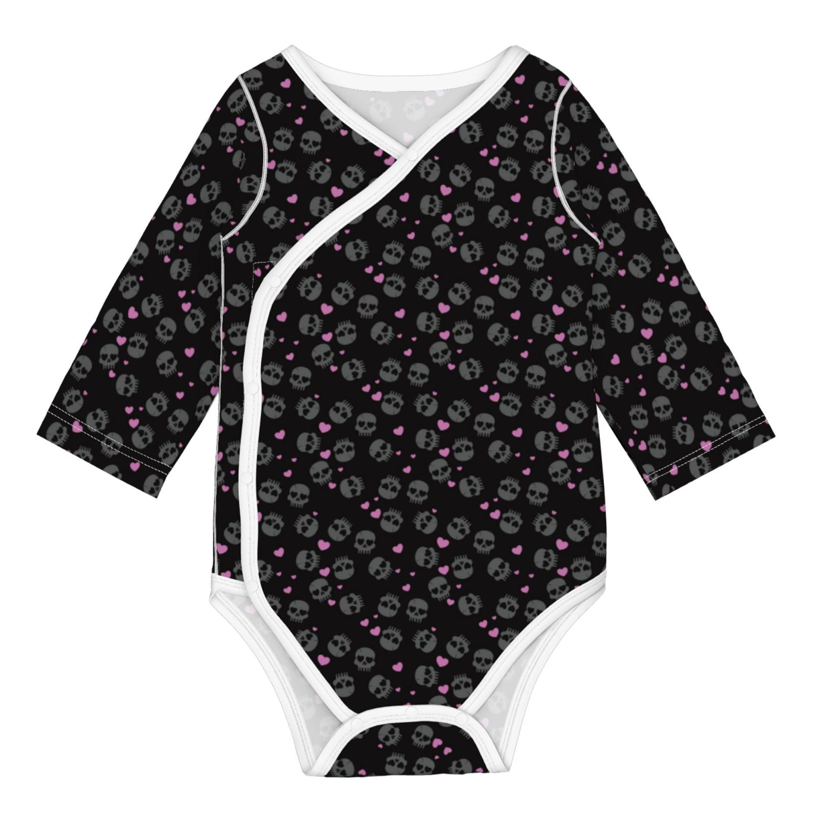 Xecao Cool Skull Love Print Baby unisex-baby Cotton Long-sleeve Bodysuits-18 Months