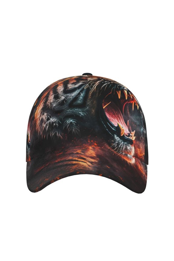 Cool Tiger for Baseball Cap: Unisex, crafted from classic polyester twill fabric, featuring a soft unconstructed design