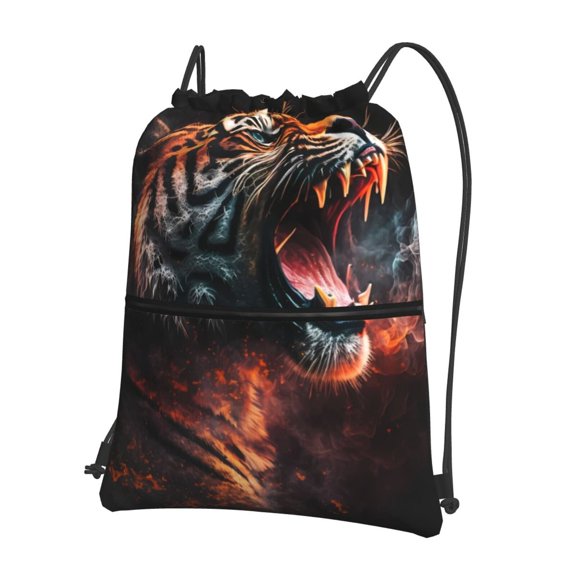 Xecao Cool Tiger for Drawstring Bags,Pull String Backpack Bags,String Bag Sackpack