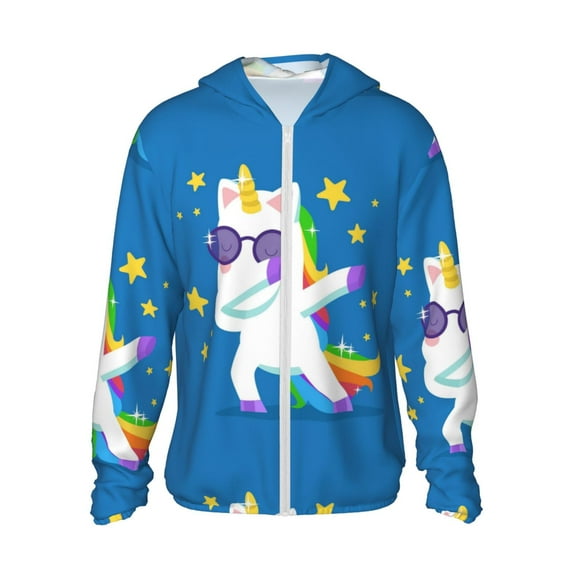 Xecao Cool Unicorn Star Golden for Sun Shirt-A lightweight, hoodie-style long-sleeve UV protection garment designed for other outdoor activities.