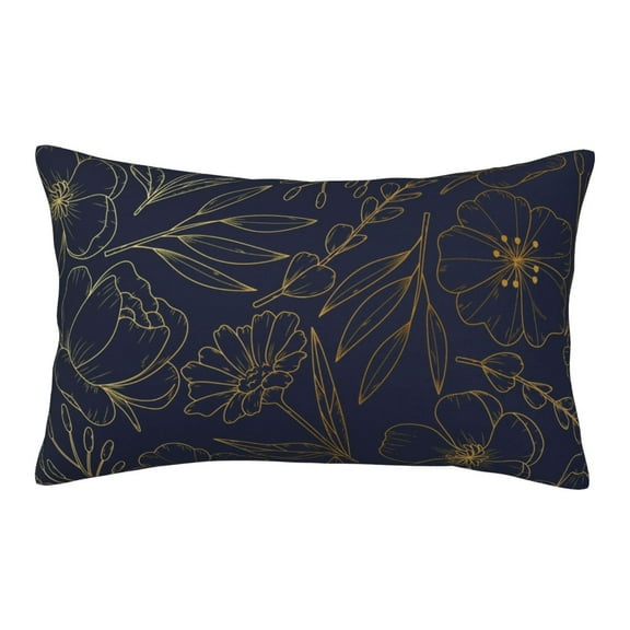 Xecao Copper-Gold Gloss Outline Flower for Decorative Throw Pillow Case for Couch,Sofa or Bed Set,Pillow Cover for Sofa Home Decor Ideal Gift(Pillow core not included)-20"x30"