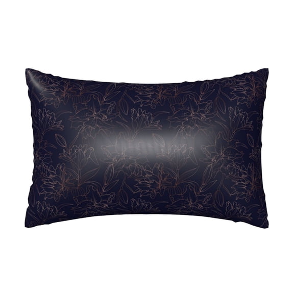 Xecao Copper-Gold Gloss Outline Flower1 Pattern Satin Pillowcases for Hair and Skin, Luxurious and Silky Pillow Cases with Envelope Closure, 20x30 Inches