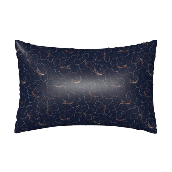 Xecao Copper-Gold Gloss Outline Lily Flower Pattern Satin Pillowcases for Hair and Skin, Luxurious and Silky Pillow Cases with Envelope Closure, 20x30 Inches
