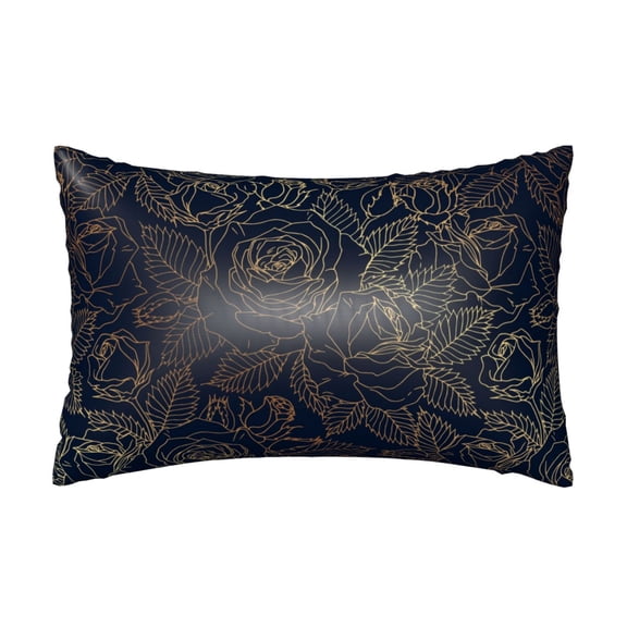 Xecao Copper-Gold Gloss Outline Rose Pattern Satin Pillowcases for Hair and Skin, Luxurious and Silky Pillow Cases with Envelope Closure, 20x30 Inches