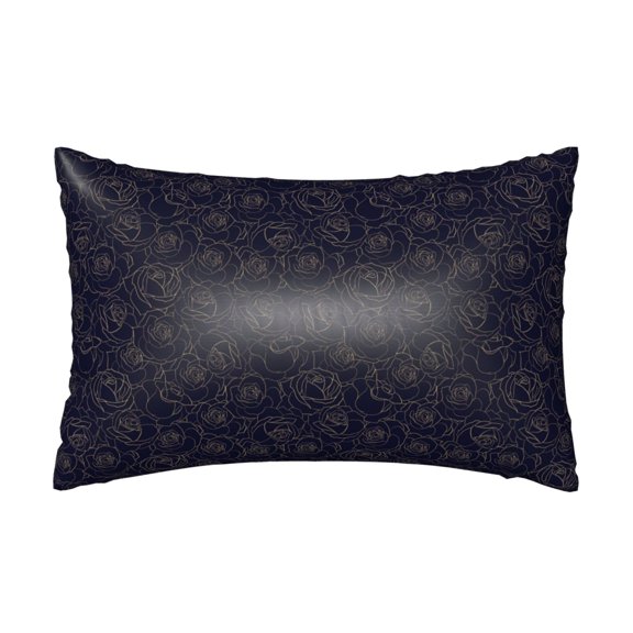 Xecao Copper-Gold Gloss Outline Rose1 Pattern Satin Pillowcases for Hair and Skin, Luxurious and Silky Pillow Cases with Envelope Closure, 20x30 Inches