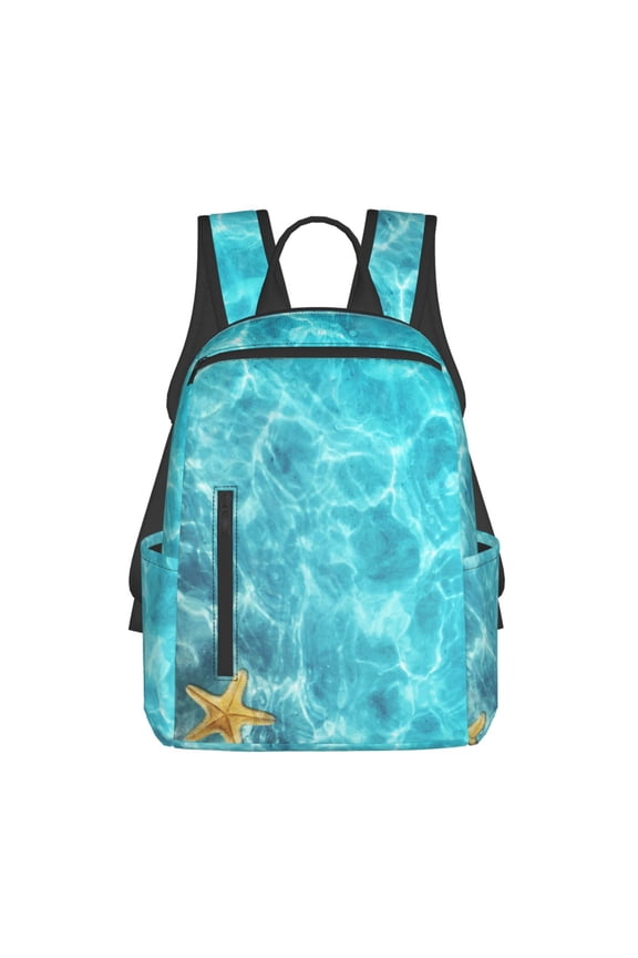 Coral And Seashell On The Beach print Backpack For women men Aesthetic Lightweight Travel Daypack Simple Cute Backpack For Bookbag
