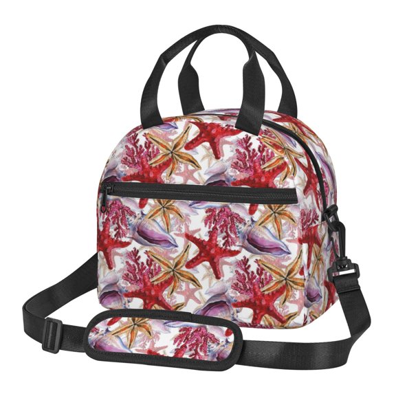 Xecao Coral Reef Print Insulated Lunch Box, Lunch Cags Lunch Bag Featuring An Adjustable Shoulder Strap
