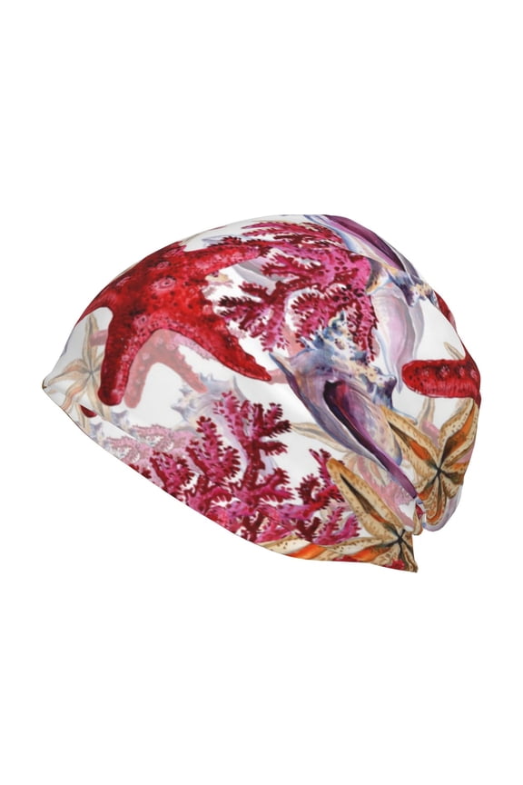 Coral Reef Print Knit Hat,Winter Beanie for Men Women, Beanie Soft Warm Ski Stocking Cuffed Cap