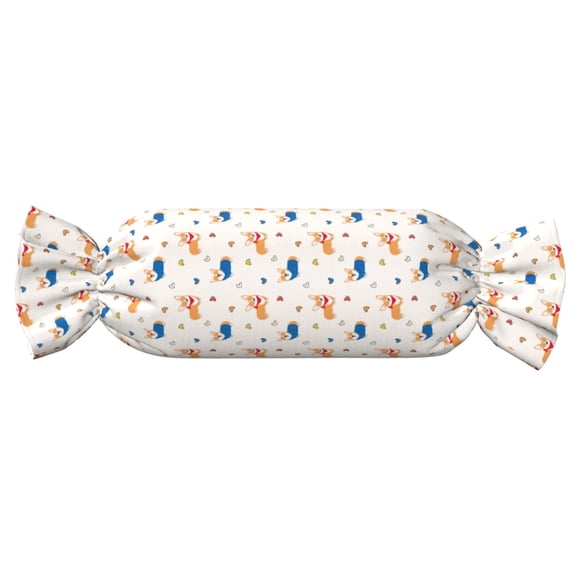 Xecao Corgi Dog And Heart Print+Candy-Inspired Plush Pillow for Men Women Suitable for Beds, Sofas, Game Rooms Drawstring Closure