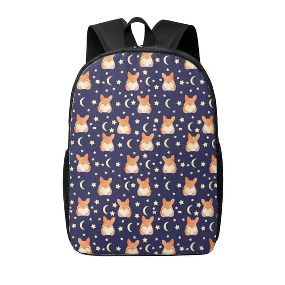 Xecao Corgi Lying With Moons And Stars print Travel Backpack, Large Computer Backpack for Men Women, College School Rucksack Book Bag