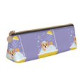 thumbnail image 1 of Xecao Corgi Washing in Bathtub Print Leather Pencil Case -Stationery Bag Pen Holder for Work & Office, 1 of 5