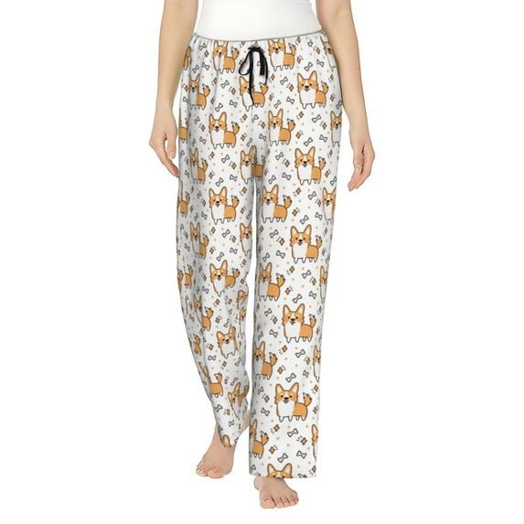 Xecao Corgi with Hearts Women's Straight Lounge Pajama Pants: The Epitome of Relaxed Sleepwear