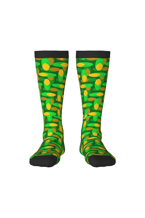 Corn 4 print thigh-high socks, crafted for both men and women with a stretchy, high-opaque design perfect for daily wear