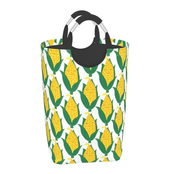 Xecao Corn Cob for Laundry Basket,Collapsible Large Laundry Hamper,Wash Bag for Laundry Room, Rolling Laundry Basket with Handles