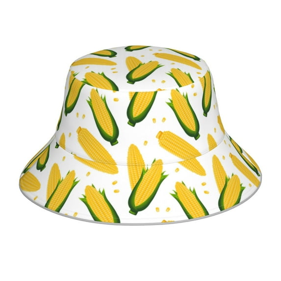Xecao Corn On The Cob Print Men and Women Night Reflective Hat Runner Cap Visor Bucket Hat Boonie Cap