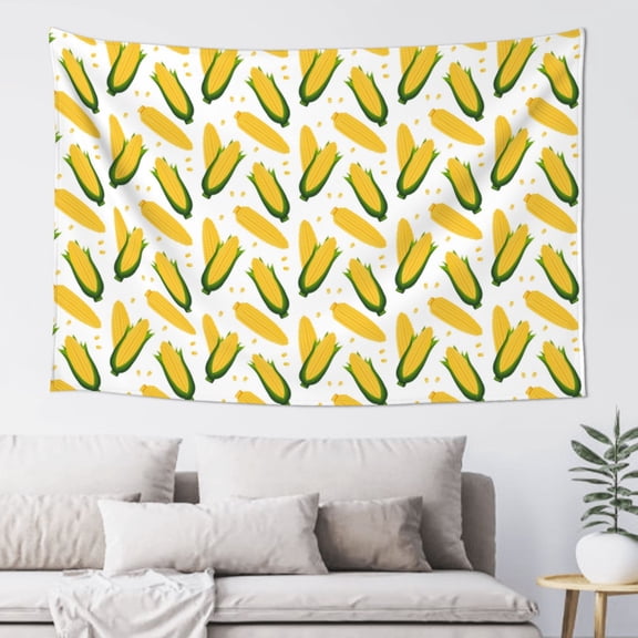 Xecao Corn On The Cob Print Tapestry, Wall Hanging Room Funny Decor, Backdrop Room Decor for Bedroom Living Room dormitory