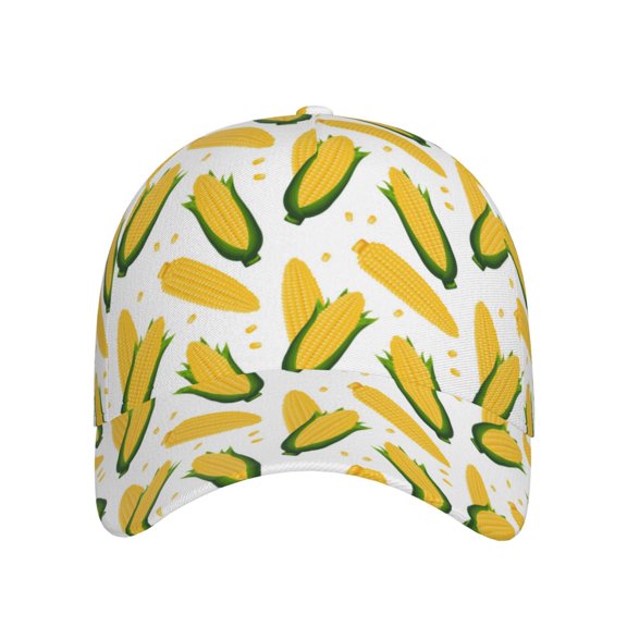 Xecao Corn On The Cob for Baseball Cap: Unisex, crafted from classic polyester twill fabric, featuring a soft unconstructed design
