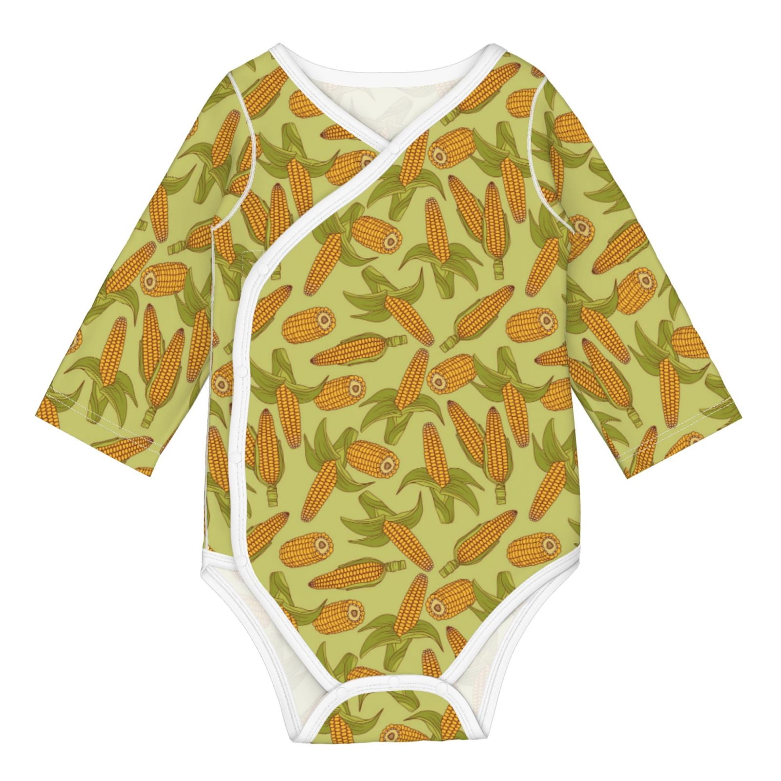 Xecao Corn Print Baby unisex-baby Cotton Long-sleeve Bodysuits-3 Months