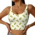 thumbnail image 1 of Xecao Corn for Sports Bra with Removable Pads, Crop Tank Top Design, Women's Longline Sports Bra - Non-Wired -, 1 of 9