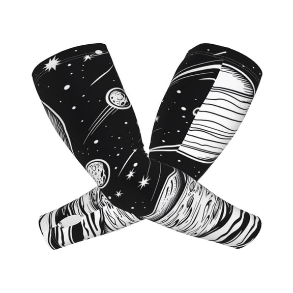 Xecao Cosmic Landscape Celestial Art Print Cooling Arm Sleeves, UPF 50 UV Sun Protection Sports Compression ,Tattoo Cover Up ,Sports Sleeve for Basketball Golf Football