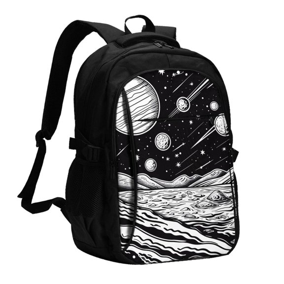 Xecao Cosmic Landscape Celestial Art for Travel Laptop Backpack, USB-Charging-Enabled, Spacious Business Backpack for Men and Women,College School Computer Bag