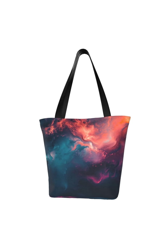 Cosmic Paint Swirl for Tote Bag for Women -Tote Shoulder Bag with A Little Pocket Inside, Perfect for Travel and Work.