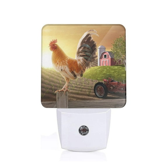 Xecao Country Farm Morning Rooster for Night Light - a Wall-mounted LED Fixture with A Dusk-to-dawn Sensor, Ideal for Bedrooms, Bathrooms, Hallways, and Kitchens-US
