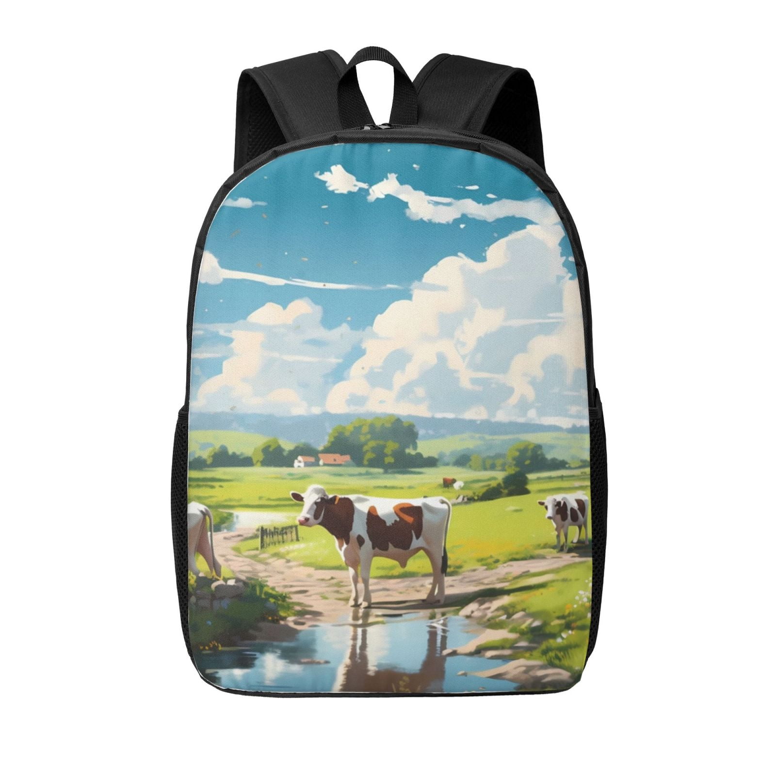 Xecao Countryside Farm Cow print Travel Backpack, Large Computer Backpack for Men Women, College School Rucksack Book Bag