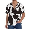 thumbnail image 1 of Xecao Cow Skin 2 Men's Casual Short-sleeved Shirt, a button-up collared shirt with a pocket-Small, 1 of 5