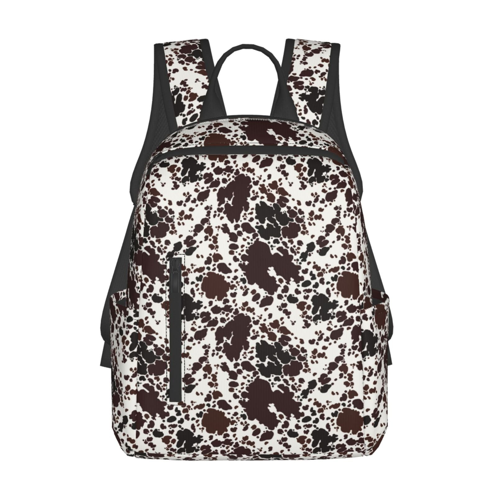 Xecao Cow Skin print Backpack For women men Aesthetic Lightweight Travel Daypack Simple Cute Backpack For Bookbag