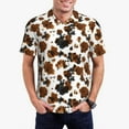 thumbnail image 1 of Xecao Cow Tie Dye Mens' Casual Short Sleeve Button-Down Polo Shirts for a Classic Golf Shirts-Large, 1 of 6