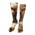 thumbnail image 1 of Xecao Cow With Butterflies Lilies Print Calf Socks Seamless Toe, Knee High Long Socks, Sports Socks Trouser Socks for Women and Men-One Size, 1 of 8