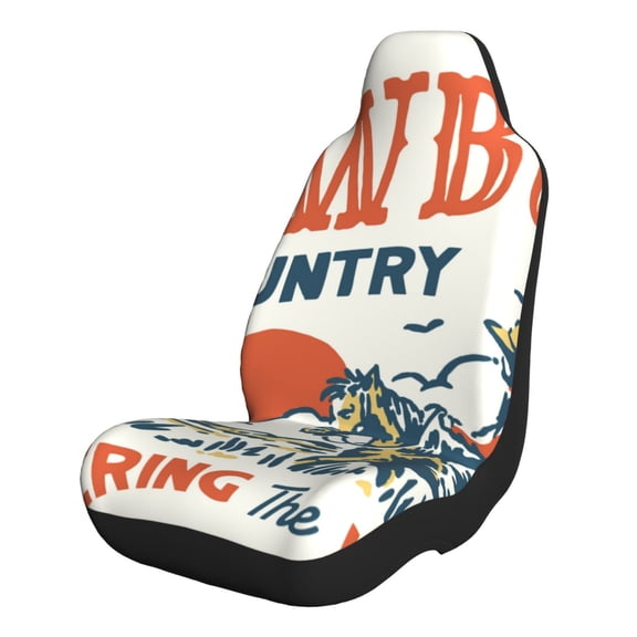 Xecao Cowboy Rising Horse for Automotive Seat Covers for Cars Trucks and SUVs – Gray Car Seat Covers for Front Seats, Truck Seat Protectors-1