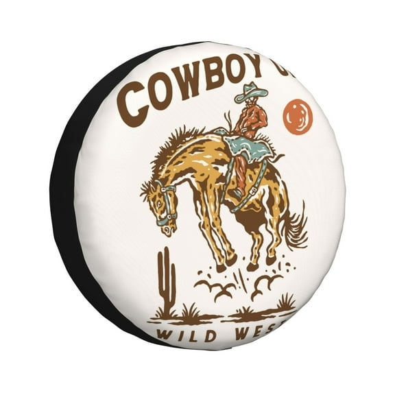 Xecao Cowboy Up Vintage Wild West for Tire Covers,Wheel Tire Cover Waterproof, Dust-Proof, And Universally Fitting for Cars,Trailers, SUVs-15 inch