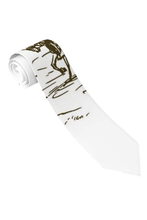 Cowboys Riding A Horse Near A Tree Print Tie For Men Necktie Woven Jacquard Neck Ties,Classic Men's Tie