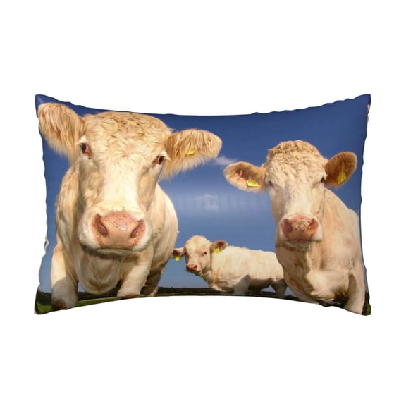 Xecao Cows Cattles Pattern Satin Pillowcases for Hair and Skin, Luxurious and Silky Pillow Cases with Envelope Closure, 20x30 Inches