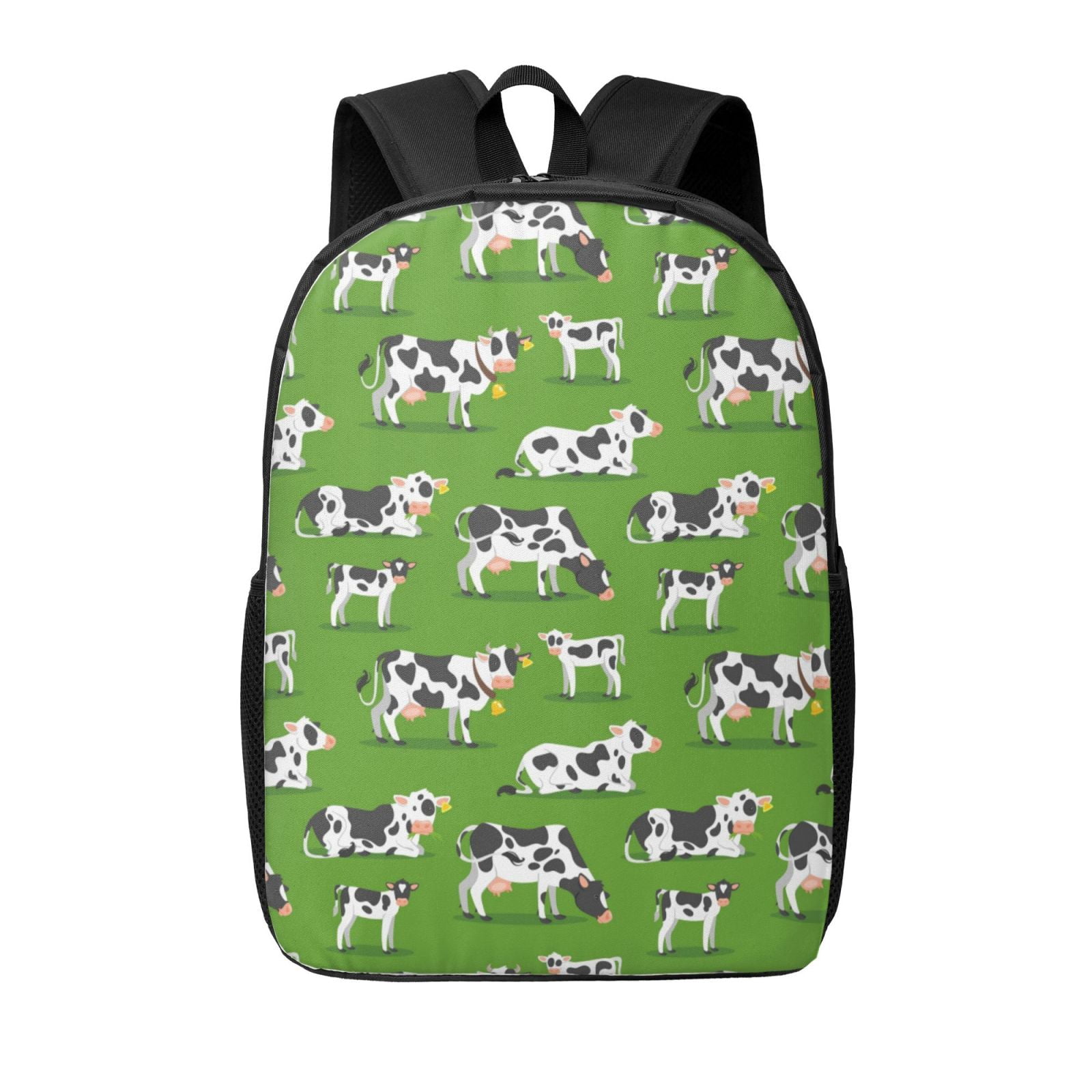 Xecao Cows With Calfs Green print Travel Backpack, Large Computer Backpack for Men Women, College School Rucksack Book Bag