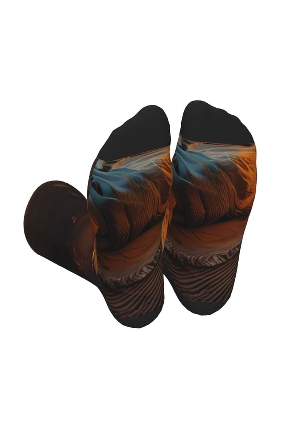 Cozy Tree Hole Cabin Print Crew Socks for Men and Women, Men's Soft Moisture-wicking Sock