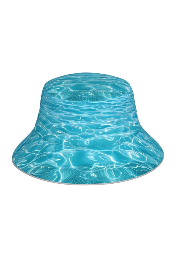 Crystal Clear Ocean Waves Print Men and Women Night Reflective Hat Runner Cap Visor Bucket Hat Boonie Cap