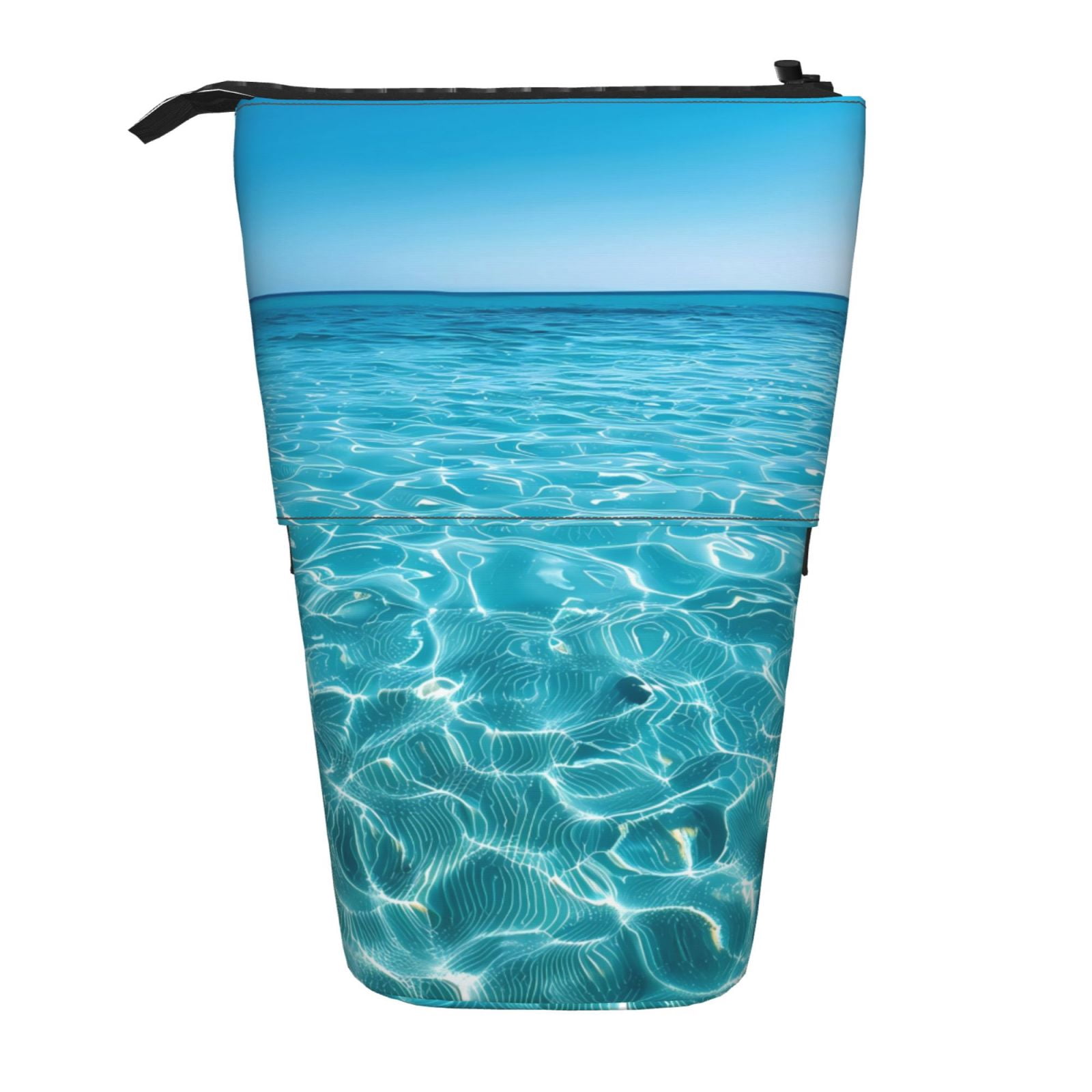 Xecao Crystal Clear Ocean Waves Print Telescopic Pencil Bag Pen Holder ...