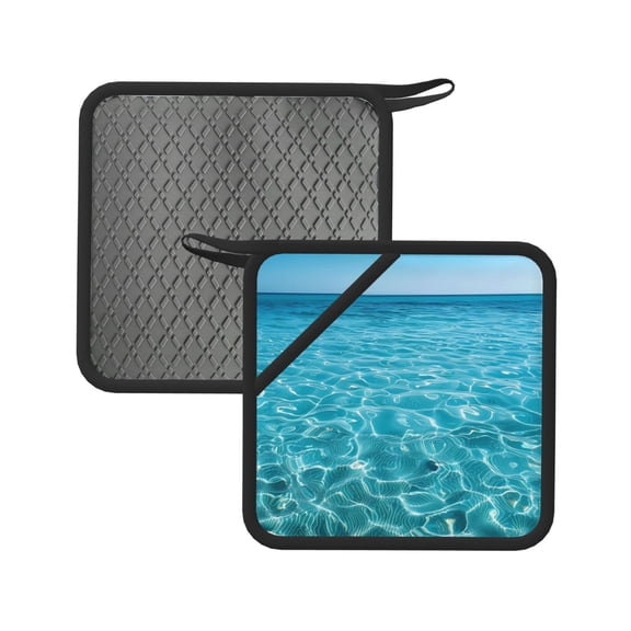 Xecao Crystal Clear Ocean Waves for Silicone Trivet Mats - Heat Resistant Pot Holders, Multipurpose Non-Slip Hot Pads