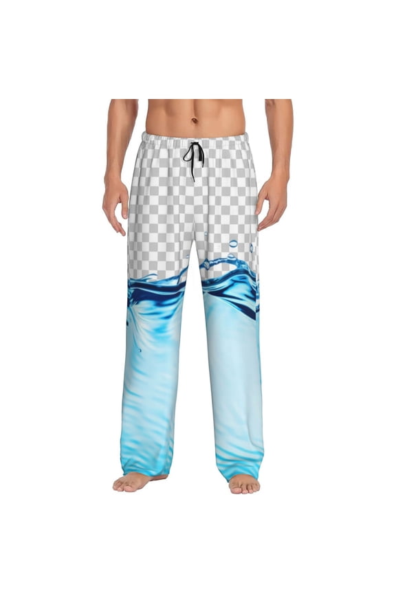 Crystal Clear Water Splash Print Men's Straight Lounge Pajama Pants - The Ultimate in Comfortable Sleepwear-Small